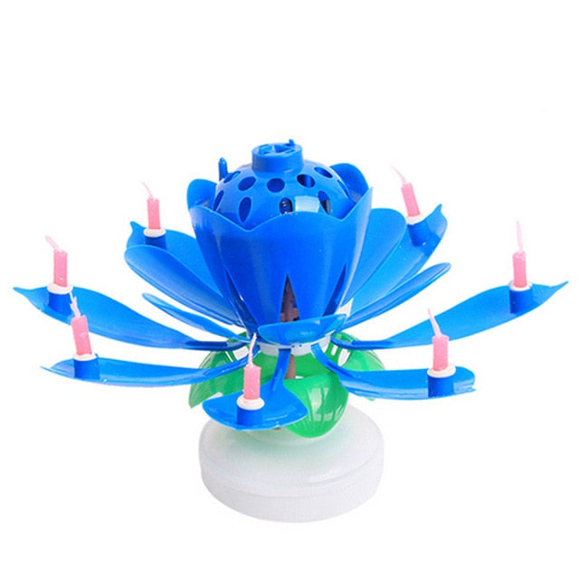 8/14pcs Candle Lotus Flower Musical Candle