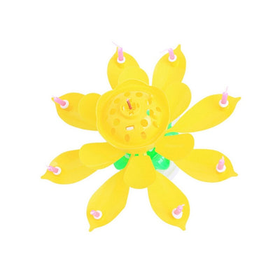 8/14pcs Candle Lotus Flower Musical Candle