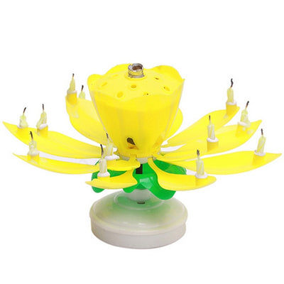 8/14pcs Candle Lotus Flower Musical Candle