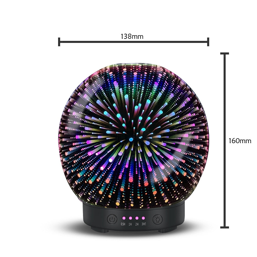 3D Glass Aroma Diffuser Ultrasonic Essential Oil