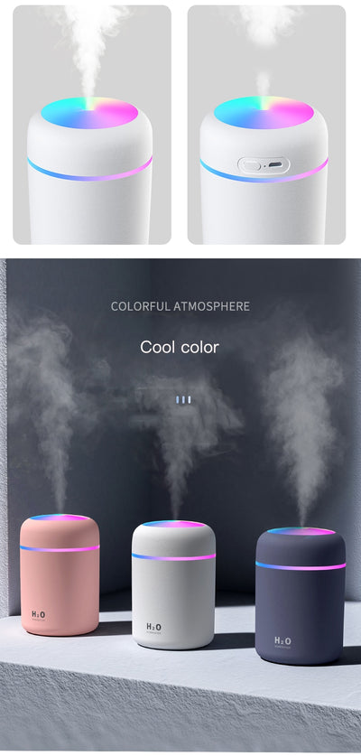 Ultrasonic Humidifier 300ml Portable USB Aroma Diffuser
