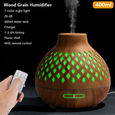 New 400ml Wood Essential Oil Diffuser Air Humidifier